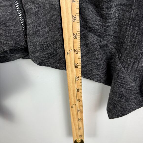 Logo Lori Goldstein Cardigan Women XS Charcoal Faux Suede Asymmetric Relaxed - Picture 8 of 8